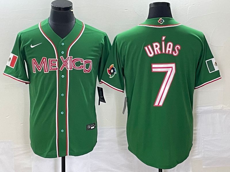 Men 2023 World Cub Mexico #7 Urias Green Nike MLB Jersey17